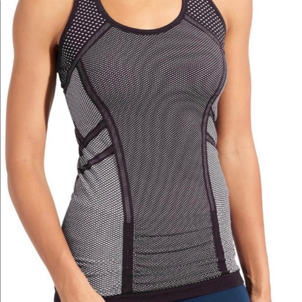 🖤Athleta Black White Dotted Cinch Tank Size M